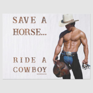 SlipperyJoe's save horse ride straw cowboy hat mus Tissue Paper