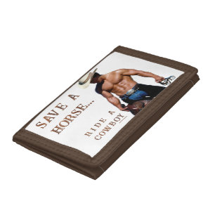 SlipperyJoe's save horse ride straw cowboy hat mus Tri-fold Wallet