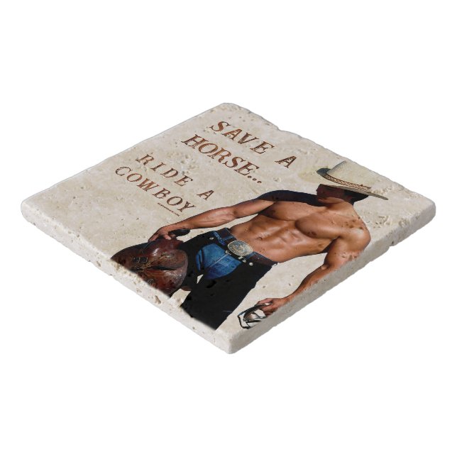 SlipperyJoe's save horse ride straw cowboy hat mus Trivet (Corner)