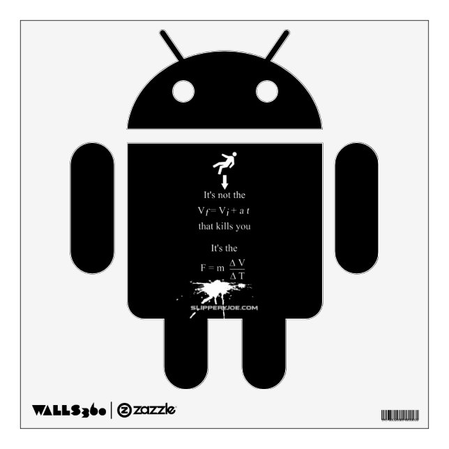 SlipperyJoe's Science math splatter stickman equat Wall Decal (Front)