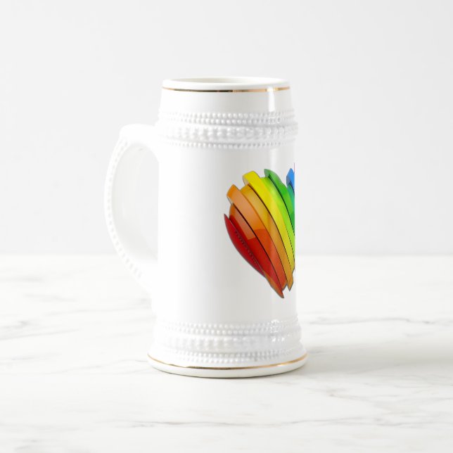 SlipperyJoe's sculptural three‑dimensional heart b Beer Stein (Front Left)
