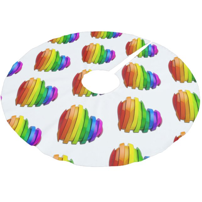 SlipperyJoe's sculptural three‑dimensional heart b Brushed Polyester Tree Skirt (Angled)