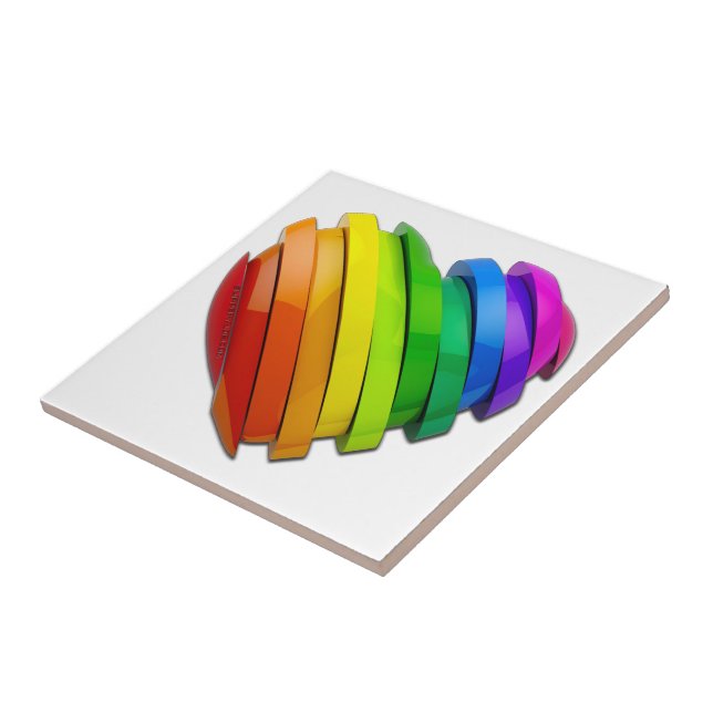 SlipperyJoe's sculptural three‑dimensional heart b Ceramic Tile (Side)