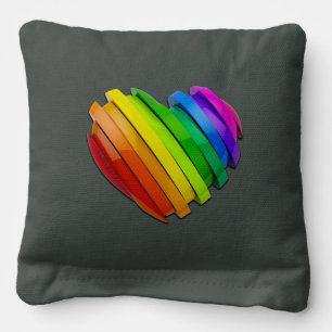 SlipperyJoe's sculptural three‑dimensional heart b Cornhole Bags