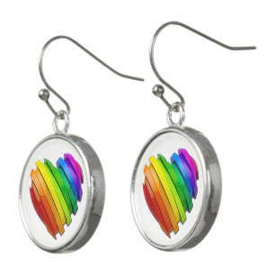 SlipperyJoe's sculptural three‑dimensional heart b Earrings
