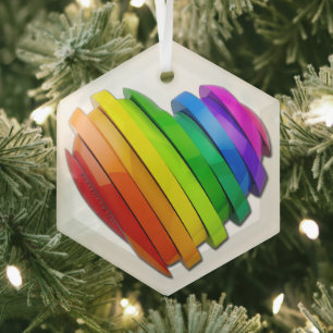 SlipperyJoe's sculptural three‑dimensional heart b Glass Ornament