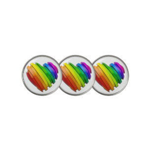 SlipperyJoe's sculptural three‑dimensional heart b Golf Ball Marker