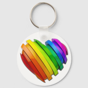 SlipperyJoe's sculptural three‑dimensional heart b Keychain