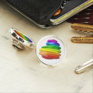 SlipperyJoe's sculptural three‑dimensional heart b Lapel Pin