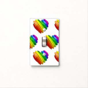 SlipperyJoe's sculptural three‑dimensional heart b Light Switch Cover