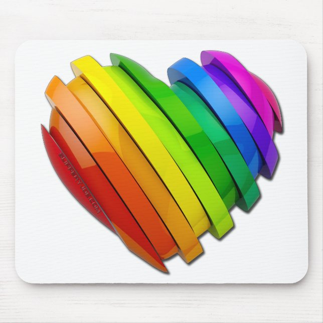 SlipperyJoe's sculptural three‑dimensional heart b Mouse Pad (Front)