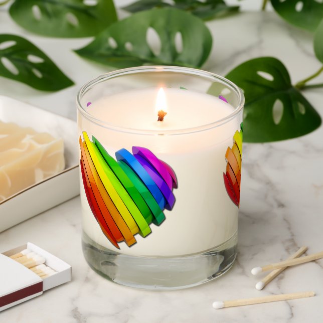 SlipperyJoe's sculptural three‑dimensional heart b Scented Candle (Lit)