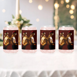 SlipperyJoe's shirtless men back-to-back Christmas Can Glass