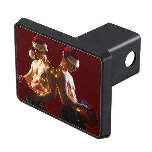 SlipperyJoe's shirtless men back-to-back Christmas Hitch Cover