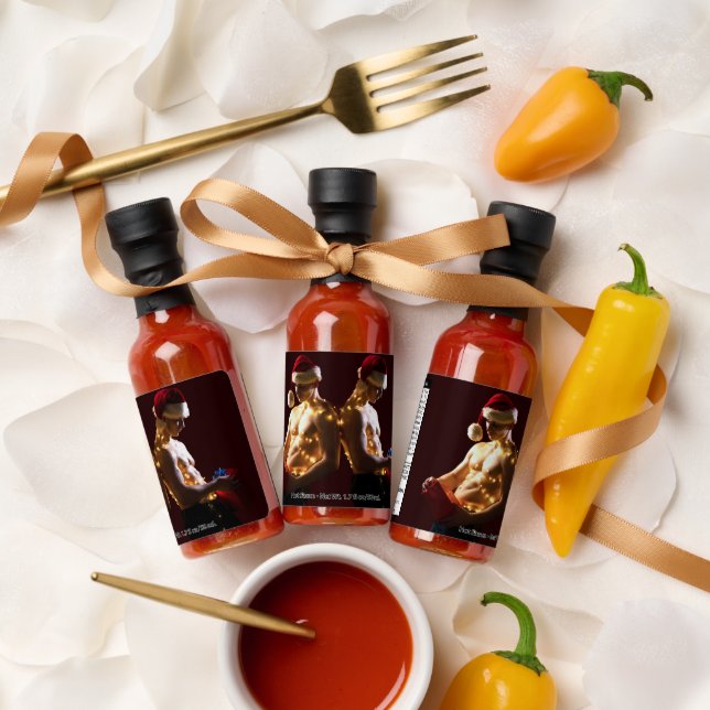 SlipperyJoe's shirtless men back-to-back Christmas Hot Sauces (Wedding)