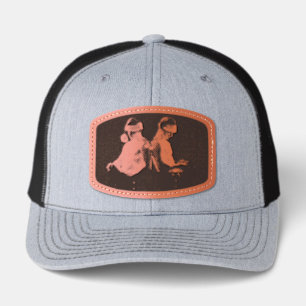 SlipperyJoe's shirtless men back-to-back Christmas Leather Patch Hat