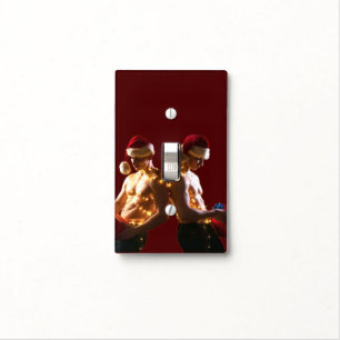 SlipperyJoe's shirtless men back-to-back Christmas Light Switch Cover