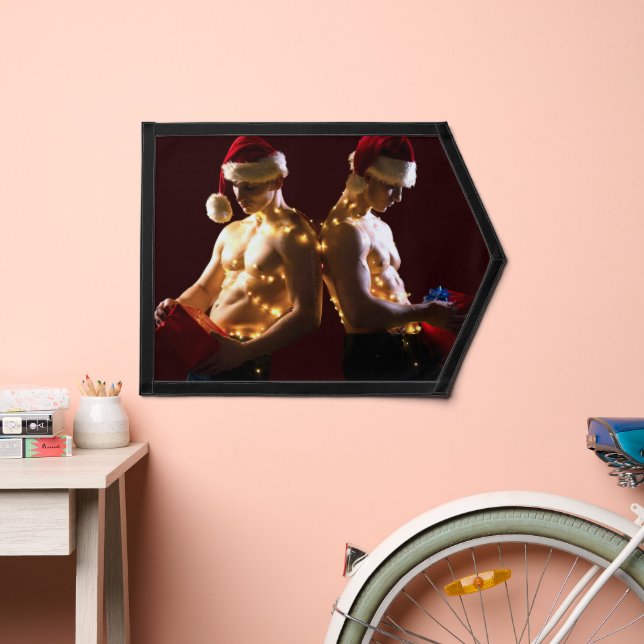 SlipperyJoe's shirtless men back-to-back Christmas Pennant (Insitu 2)