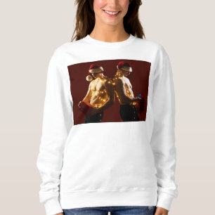 SlipperyJoe's shirtless men back-to-back Christmas Sweatshirt