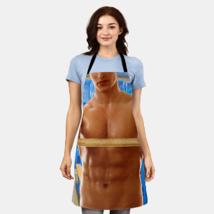 SlipperyJoe's shirtless muscular man abs chest sho Apron