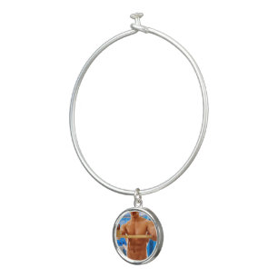 SlipperyJoe's shirtless muscular man abs chest sho Bangle Bracelet
