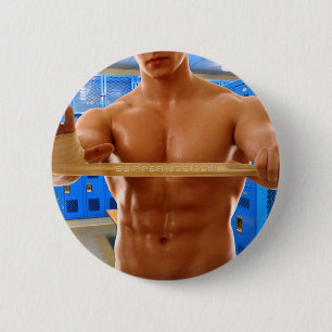 SlipperyJoe's shirtless muscular man abs chest sho Button
