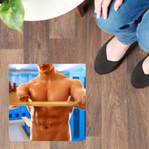 SlipperyJoe's shirtless muscular man abs chest sho Floor Decals