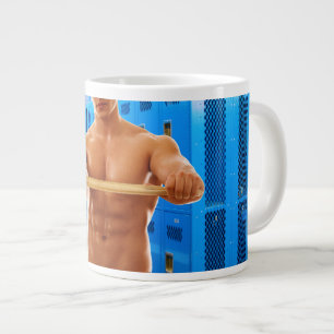 SlipperyJoe's shirtless muscular man abs chest sho Giant Coffee Mug