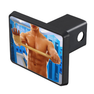 SlipperyJoe's shirtless muscular man abs chest sho Hitch Cover