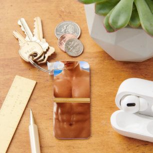 SlipperyJoe's shirtless muscular man abs chest sho Keychain