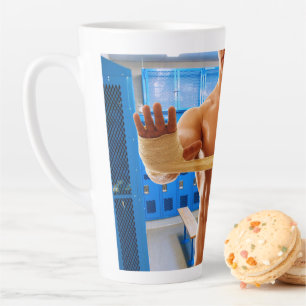 SlipperyJoe's shirtless muscular man abs chest sho Latte Mug