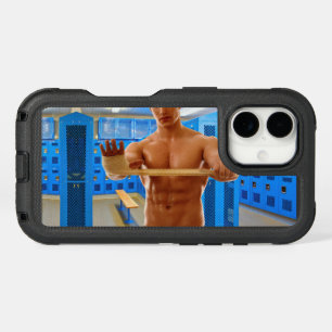 SlipperyJoe's shirtless muscular man abs chest sho iPhone 16 Case