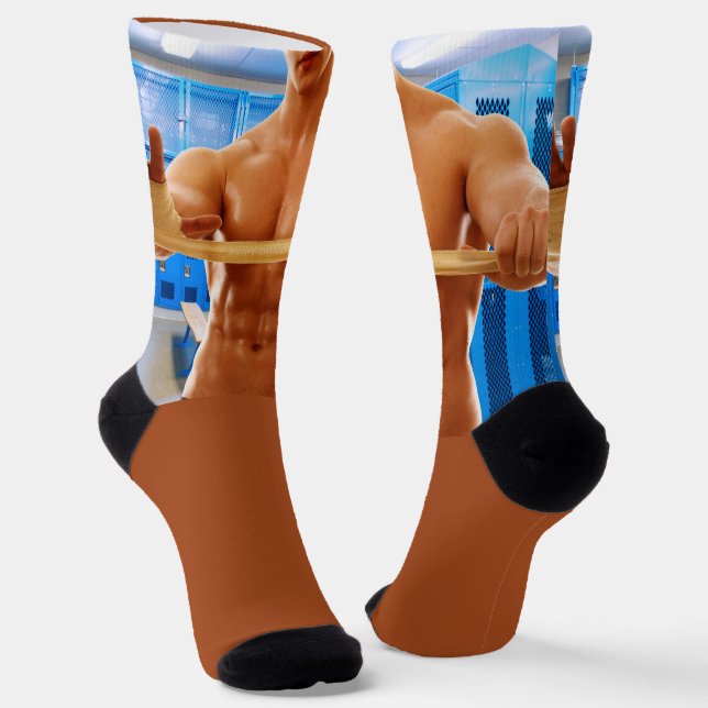 SlipperyJoe's shirtless muscular man abs chest sho Socks (Angled)