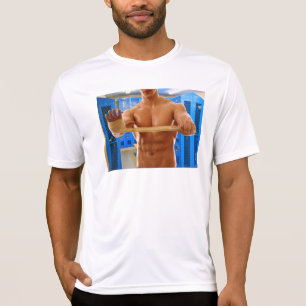 SlipperyJoe's shirtless muscular man abs chest sho T-Shirt
