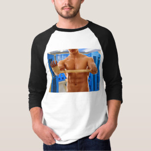 SlipperyJoe's shirtless muscular man abs chest sho T-Shirt