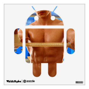 SlipperyJoe's shirtless muscular man abs chest sho Wall Decal