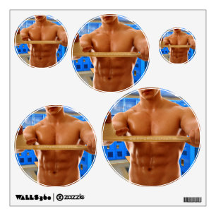 SlipperyJoe's shirtless muscular man abs chest sho Wall Decal