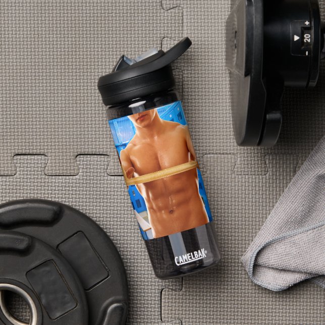 SlipperyJoe's shirtless muscular man abs chest sho Water Bottle (Gym)