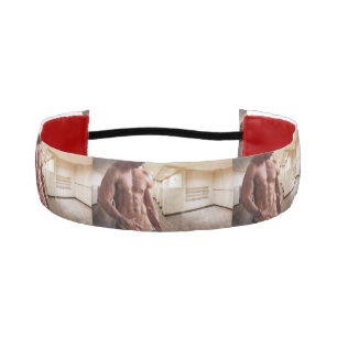 SlipperyJoe's shirtless muscular man torso sixpack Athletic Headband