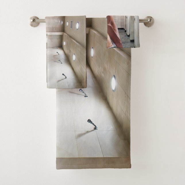 SlipperyJoe's shirtless muscular man torso sixpack Bath Towel Set (Insitu)