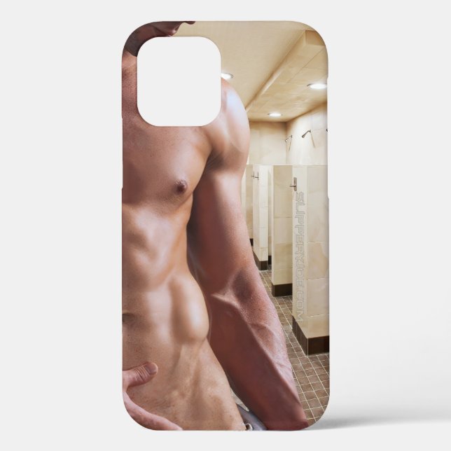 SlipperyJoe's shirtless muscular man torso sixpack Case-Mate iPhone Case (Back)