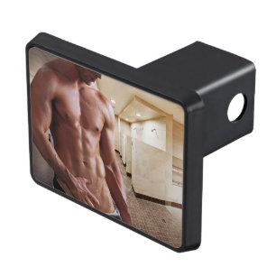 SlipperyJoe's shirtless muscular man torso sixpack Hitch Cover