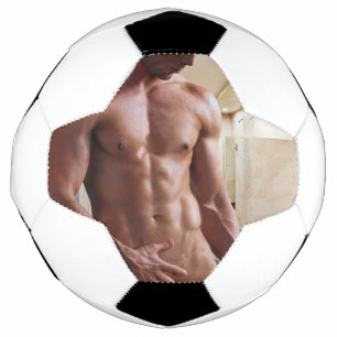 SlipperyJoe's shirtless muscular man torso sixpack Soccer Ball
