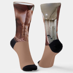 SlipperyJoe's shirtless muscular man torso sixpack Socks