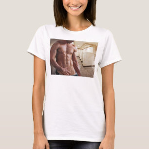 SlipperyJoe's shirtless muscular man torso sixpack T-Shirt