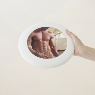 SlipperyJoe's shirtless muscular man torso sixpack Wham-O Frisbee