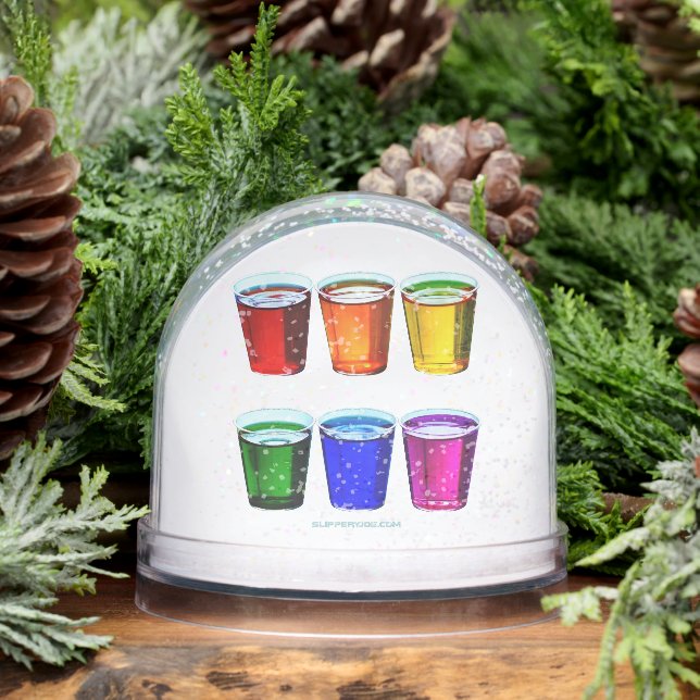 SlipperyJoe's shot glasses liquid pride colors cel Snow Globe (Winter)