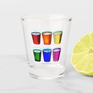 SlipperyJoe's shot glasses six cups arranged horiz