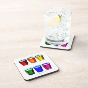 SlipperyJoe's shot glasses six cups arranged horiz Beverage Coaster