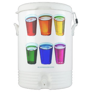 SlipperyJoe's shot glasses six cups arranged horiz Beverage Cooler